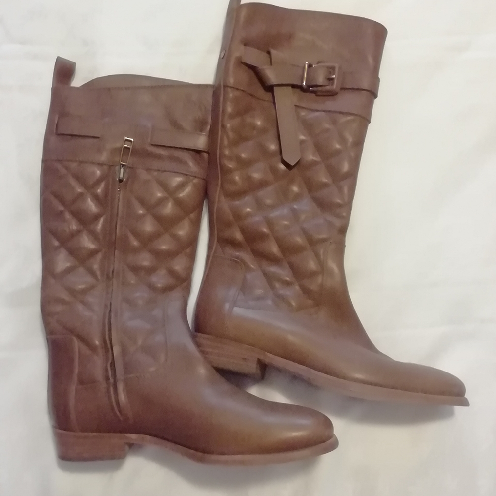Burberry Quilted Brown Over the Knee Boots